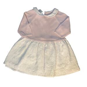 First Impressions blush pink lace bottom collar‎ sweater dress SIZE 24M